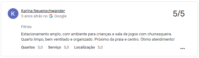 pousada em Tramandaí mostrando a curta distância para a orla da praia.